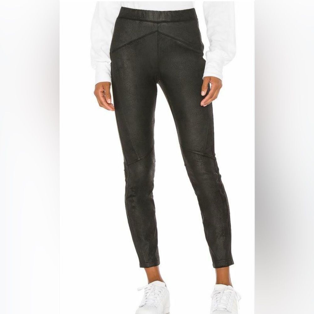 Free People Midnight Black Vegan Suede Leggings Size XS